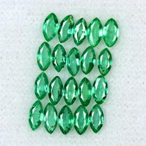 Natural Emerald 5 x 2.5 mm Marquise Cut Lot 20 Pcs 2.69 Cts Zambia Gemstone Sale - Picture 1 of 2