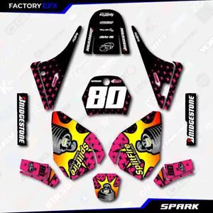 Pink Spark Racing Graphics Kit fits Yamaha PW80 Decal Sticker PW 80 All Years - Picture 1 of 8