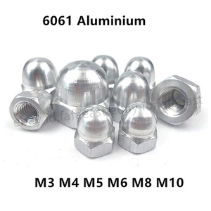 Aluminium 6061 Acorn Cap Nuts Dome Head Decorate Nut M3/4/5/6/8/10 - Picture 1 of 12