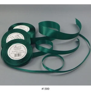 Set 6 12 25mm Schleifenband Bastelband Geschenkband Satinband Dunkelgrün - Bild 1 von 7