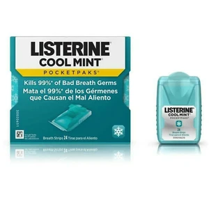 Listerine Pocket Packs Strips Fresh Breath Cool Mint 24 Pack - Picture 1 of 1