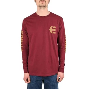 Etnies Icon L/S T-Shirt - Maroon - Picture 1 of 5