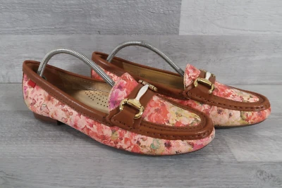 Russell Bromley X Marc Joseph Moccasins Slip On Womens UK 5.5 Pink Floral - Image 1 of 4