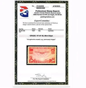 EXCELLENT GENUINE SCOTT #C22 MINT OG LH PSE CERT GRADED VF-XF 85 - Picture 1 of 3