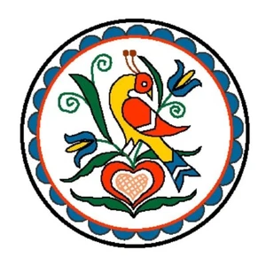 Pennsylvania Dutch Folk Art Bird Hex Counted Cross Stitch Chart Pattern - Picture 1 of 4