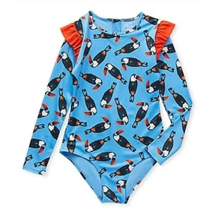 Oasis swim long sleeve rashguard swimsuit Toucan birds NWT 2XL Girls - Picture 1 of 9