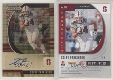 2020 Prizm Draft Picks Rookies Gold Vinyl /5 Colby Parkinson #135 Rookie Auto RC