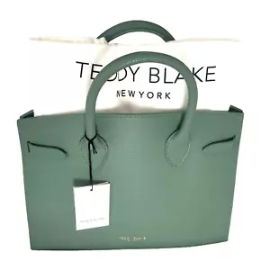 Teddy Blake Kate Stampato 12" - Salvia Green LEATHER Handbag Purse Tote NEW - Picture 1 of 21
