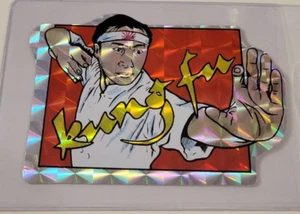 KUNG FU Fighter MARTIAL ARTS 1980's PRISMATIC Prism VENDING MACHINE STICKER CARD - Picture 1 of 3