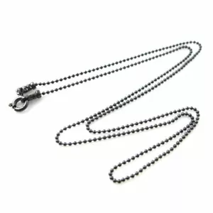 Oxidierte Sterlingsilber Halskette - 1,2 mm Kugelkette (16""-36"") - Bild 1 von 4