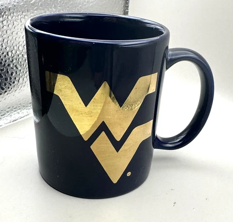West Virginia Mountaineers Gold & Blue Coffee Mug See Description Cover