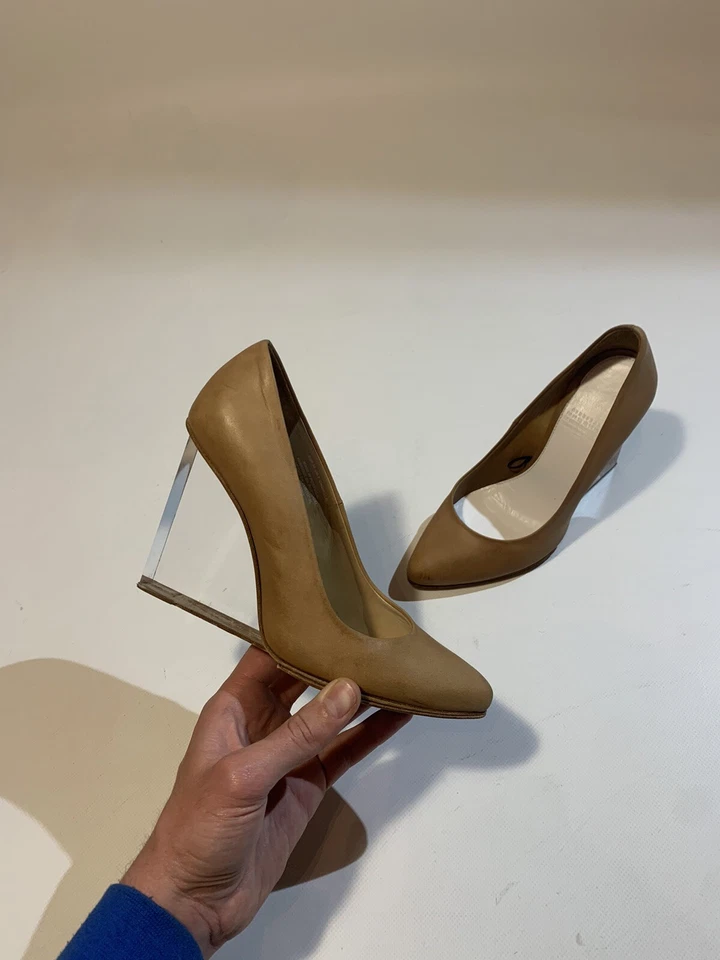 Maison Martin Margiela H&M Mujer Tacones Cuero Transparente Cuña US 7 EU 38 Foto 1 de 4