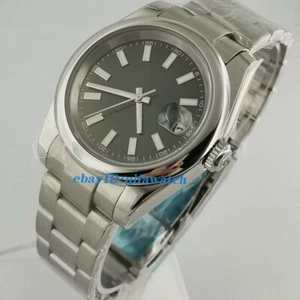 40mm BLIGER gray dial sapphire glass steel bracelet DG2813 Automatic mens watch - Picture 1 of 11