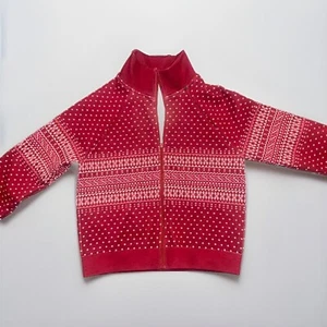 Fabletics Fair Isle Seamless Jacket Red Apple Spice Medium Crop Athleisure NWT - Picture 1 of 3