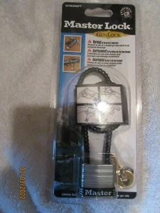 NEW Master Lock Gun Lock 107KADSPT Steel Padlock with Keys Braided Steel Cable - Picture 1 of 3