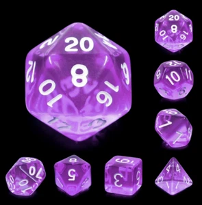 NUEVO JUEGO DE 7 DADOS RPG - Gem Tyrian D4 D6 D8 D10 D12 D20 D00-90 - Imagen 1 de 3
