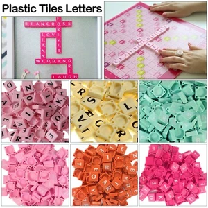 100pcs Plastic Tiles Red Ivory Letters for Crafts Alphabets Play Multicolor UK - Picture 1 of 22