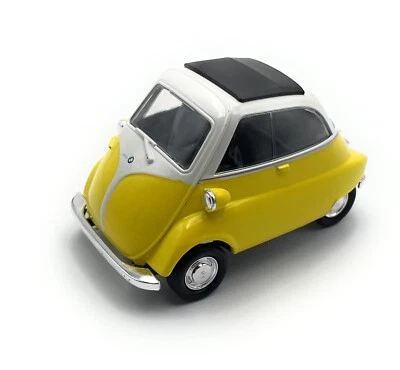 Modellauto BMW Isetta Rollermobil 1:34-39 Gelb Miniatur Fahrzeug - Bild 1 von 4