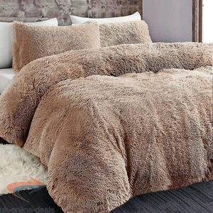 Long Pile Teddy Mink Fleece Soft Duvet Quilt Cover Fluffy Thermal Warm Bedding - Picture 1 of 6