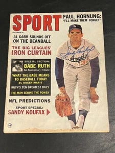 Sandy Koufax Hand Signed Autographed September 1963 Sport Magazine Dodgers - Picture 1 of 3