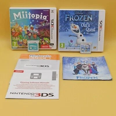 LOTTO Videogiochi CARTUCCE 3DS per BAMBINI - MIITOPIA + FROZEN - Giochi ITA - Immagine 1 di 4