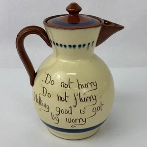 Antike Watcombe Torquay Motto Ware Cottage Teekanne Devon England 6" hoch - Bild 1 von 5