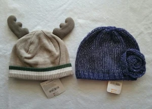 LOT of 2 items!! 2 New Original 2016 GYMBOREE Girl's Knit Hats, Size 6-12months - Picture 1 of 10