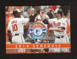 Baltimore Orioles Adam Jones Chris Davis 2014 Spring Training Pocket Schedule - Picture 1 of 1