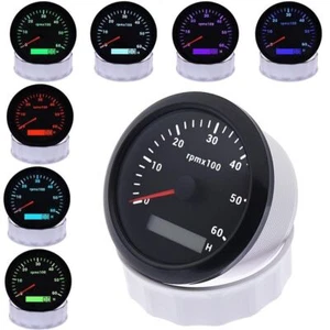 85mm Car Tachometer Tacho Gauge 0-6000 RPM Diesel Motor Engine Rev Counter 12V - Picture 1 of 8