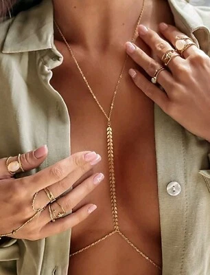 14k Yellow Gold Body Jewelry Chain Summer Beach Birthday Gifts for Women - Image 1 of 4