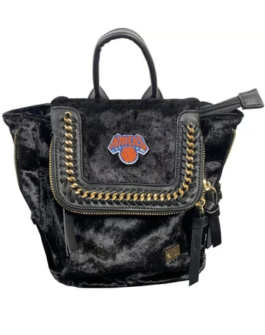 NWT NBA New York Knicks Velvet Mini Backpack Black Cover