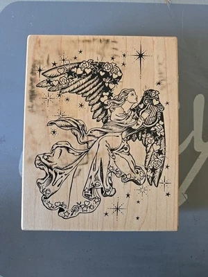 Sello de goma de madera Arcángel Ángel de las Flores Ser Celestial PSX K-1332 Foto 1 de 3