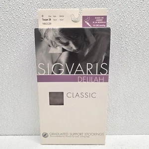 SIGVARIS Delilah Taupe Classic Knee- High Support Stockings 15-20 mmHg Size C - Picture 1 of 10
