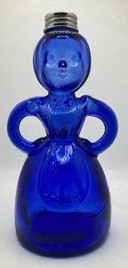 Vintage Cobalt Blue Glass Merry Maid Woman Shape Bottle Shaker - Picture 1 of 8