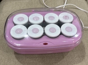 8 Jumbo Flocked Hot Rollers Curlers Mega Volume InfinitiPro Conair W CLIPS! 2 in - Picture 1 of 8