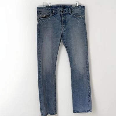 Pantalones de mezclilla Y2K Diesel para hombre 33 x 32 Viker pierna recta botón mosca años 2000 2012 de colección Foto 1 de 4