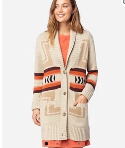 Pendleton Women's Medium Harding Shawl Collar  LONG Cardigan Cotton Wool - Picture 1 of 11