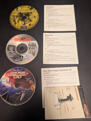 Star Wars Rogue Squadron 3D / Asteroids / Monopoly - Windows PC Game Lot Discs - Image 1 of 4