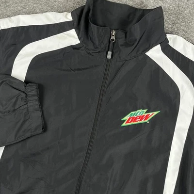 Mountain Dew Jacket Mens XLT Black White Full Zip Windbreaker Sport-Tek Mtn Dew - Image 1 of 4
