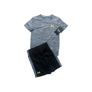 Under Armour Niño Gris Marl Camiseta Negro Pantalones Cortos Conjunto de 2 piezas Talla 3 4 Años Nuevo con Etiquetas - Imagen 1 de 7