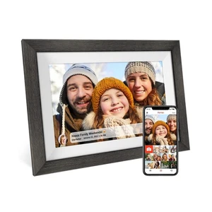 Frameo 10.1 inch Digital Picture Frame WiFi Smart Digital Photo Frame Wood IP... - Picture 1 of 7