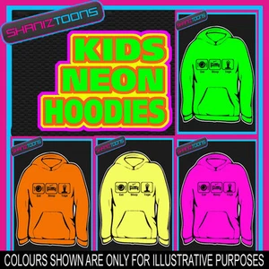 EAT SLEEP YOGA NEON ELECTRIC KIDS CHILDS HOODIE HOODY - Picture 1 of 1