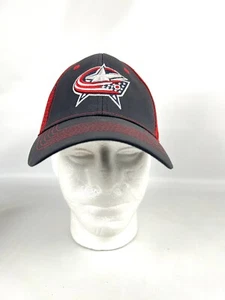 Columbus blue jackets hat cap SnapBack Fan Favorite adult blue Red Trucker Mesh - Picture 1 of 7