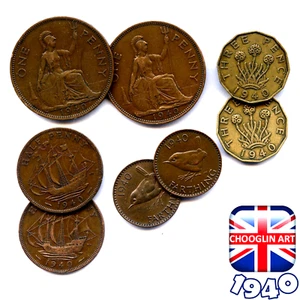 Colección de monedas británicas de 1940 George VI, ¡85 años! - Imagen 1 de 2
