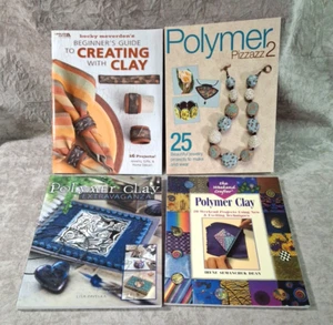 4 Polymer Clay Instruction Books jewelry gifts home decor Sculpey Fimo - Picture 1 of 15
