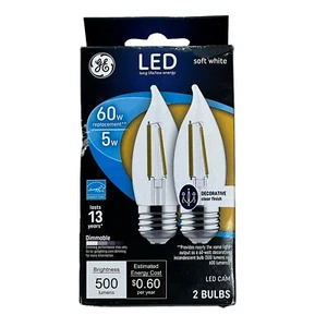GE 93129343 Clear Soft Whit 120V 5W 500 lm. Indoor Decorative LED Light Bulb - Picture 1 of 2