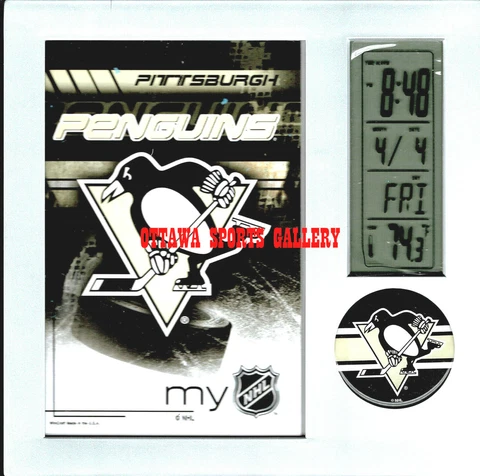 WINCRAFT PITTSBURGH PENGUINS LICENSED DESK CLOCK • NEW IN PACKAGE (M62) Cover