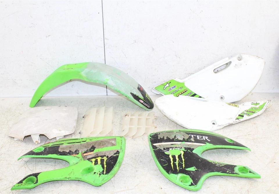 Juego de plástico Kawasaki KX 65 2004 guardabarros delantero matrícula trasera cubiertas del tanque Foto 1 de 4