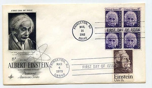 1285 (blk4) + 1774 Albert Einstein dual cancelled, ArtCraft FDC - Picture 1 of 1