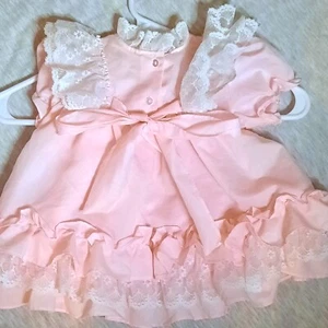 Vintage Fluffy Layered Pageant Dress Pink 18 months CUTEST ONE Lace Ruffles USA - Picture 1 of 7